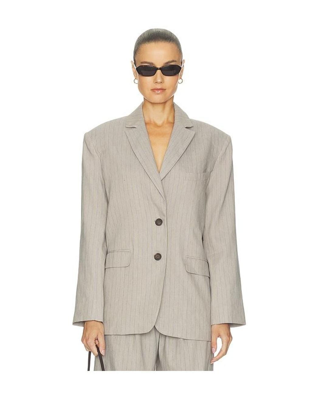 Anine Bing White Quinn Blazer