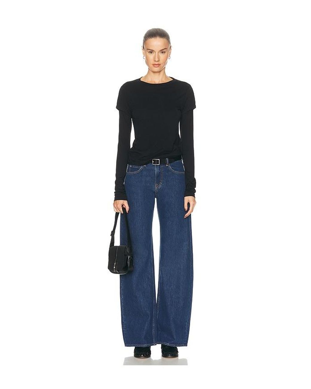 GRLFRND Blue Rory Short Rise Baggy