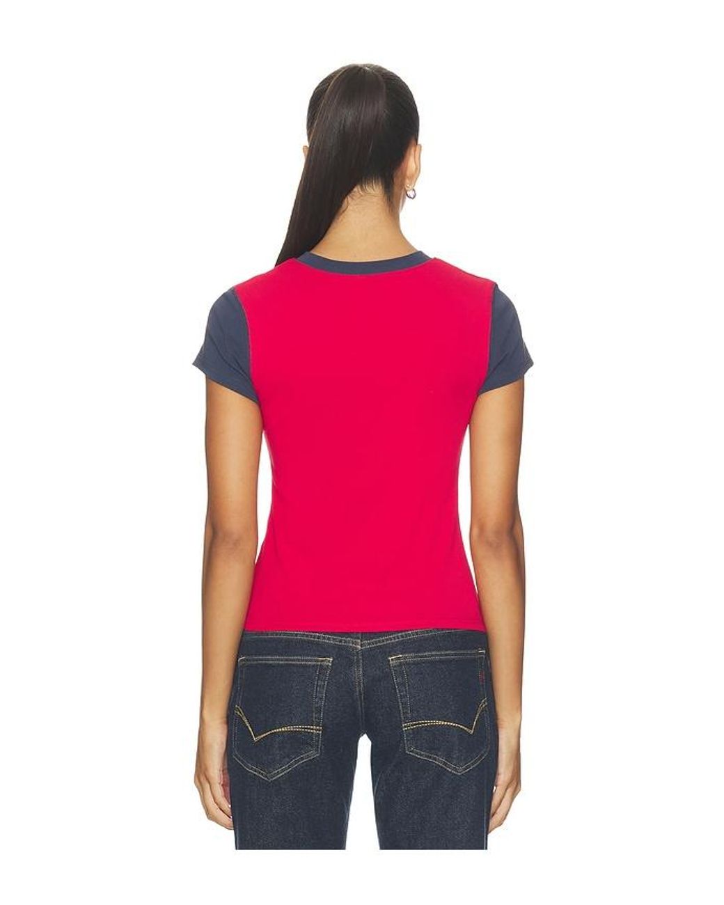 Frankie's Bikinis Red Eva Cotton Ribbed Tee Shirt