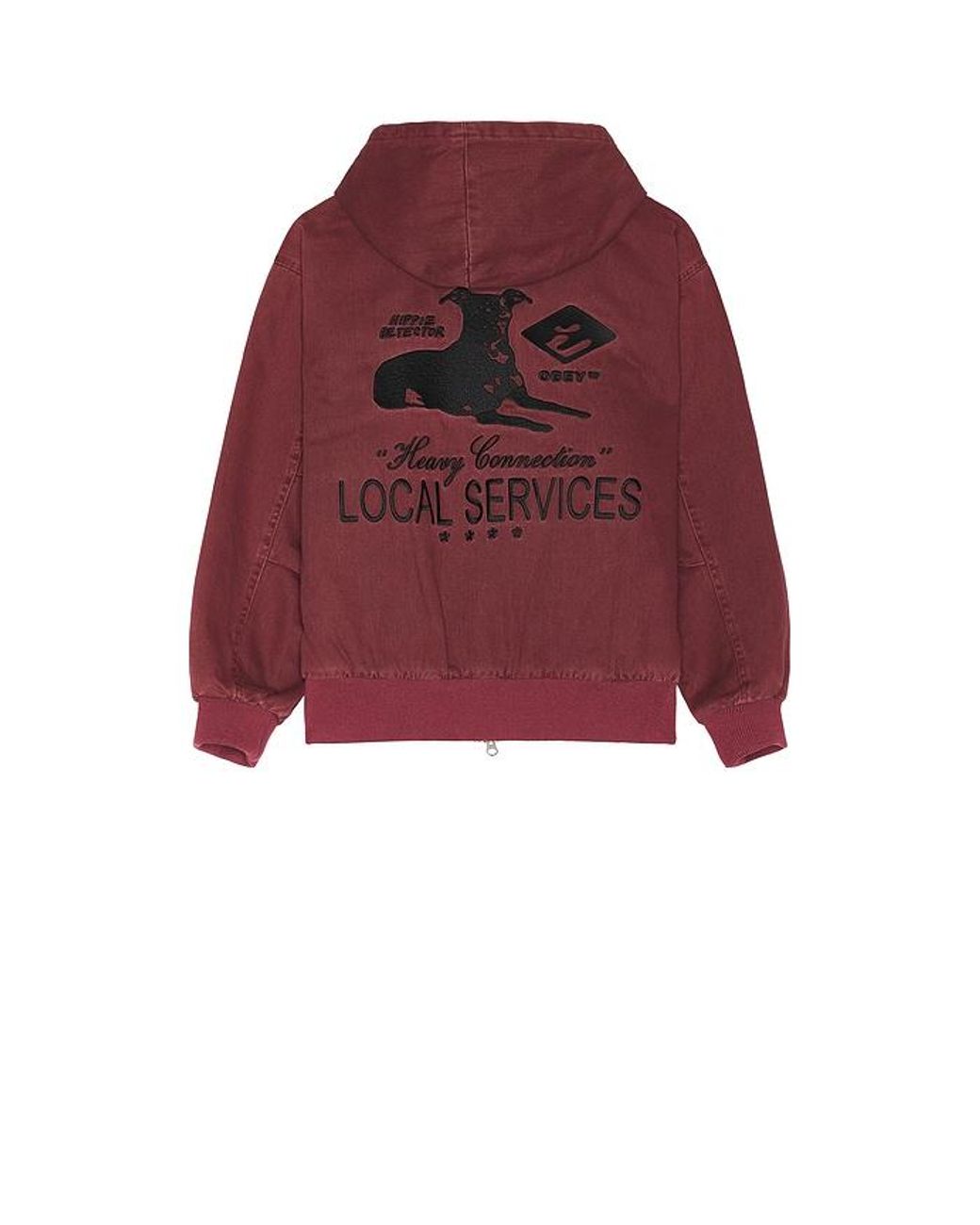 Obey Local Service Zip Up Hoodie in Red for Men Lyst UK