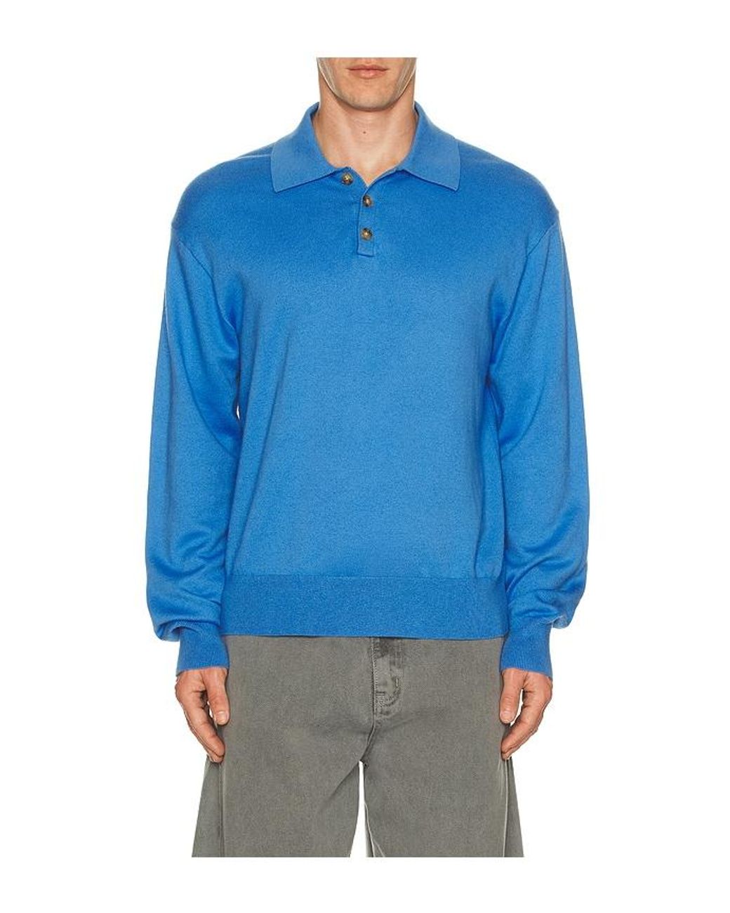 Guest En Residence Allday Cotton Cashmere Polo En Color Azul Talla (También En M, Xl/1X, Xxl/2X) Guest In Residence de hombre de color Blue