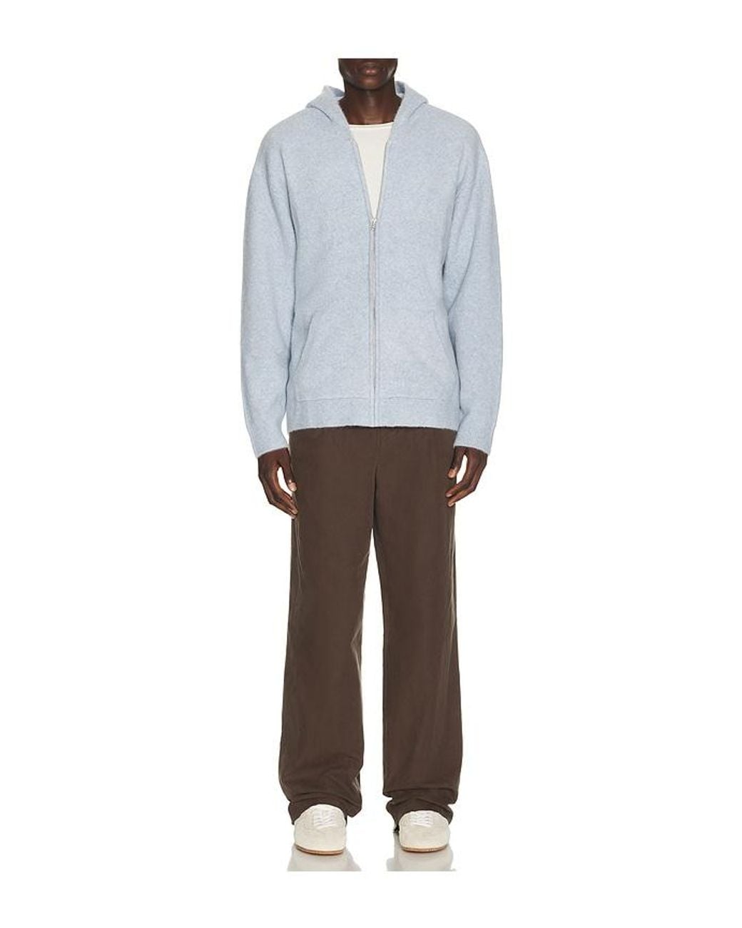 KROST Blue Alpaca Zip Hoodie for men