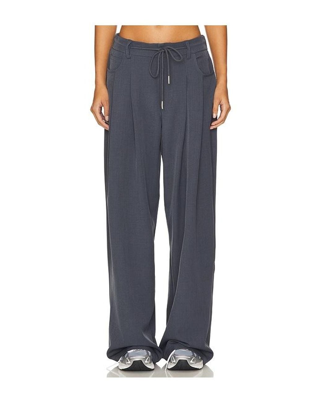 Lioness Blue Slouchy Twill Tie-Up Pants