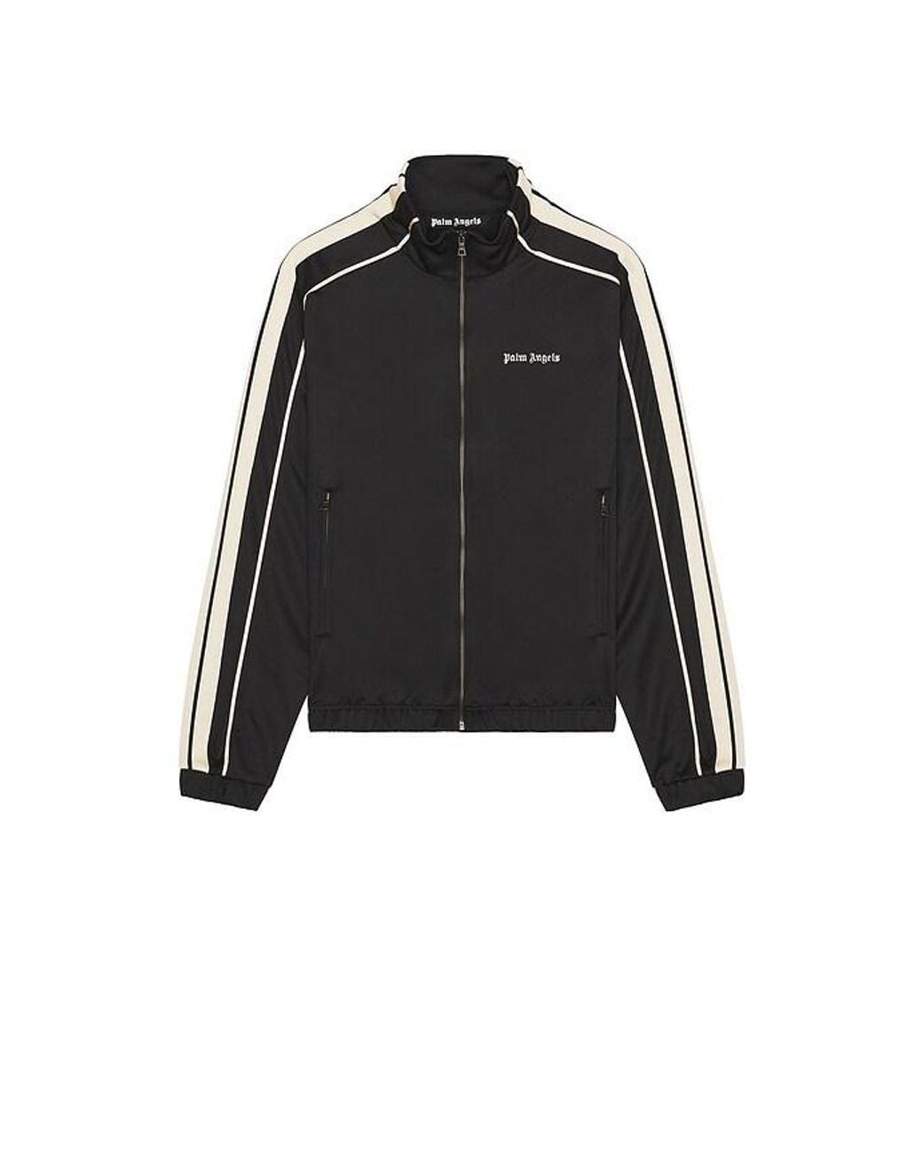 Palm Angels Black Classic Logo Vintage Track Top for men