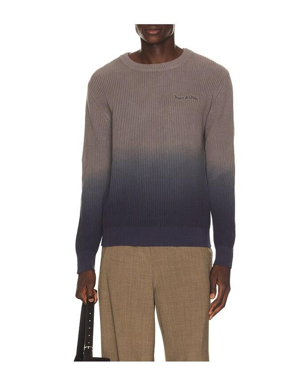 Museum of Peace & Quiet Blue Wordmark Knit Sweater for men