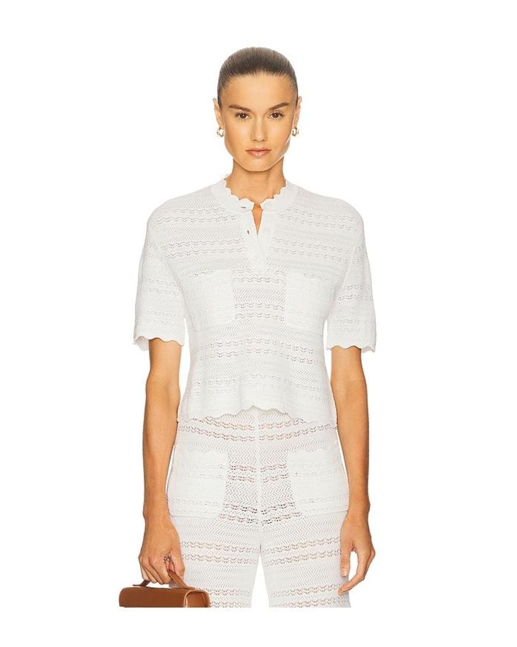 Helsa White Kaitltn Scalloped Top