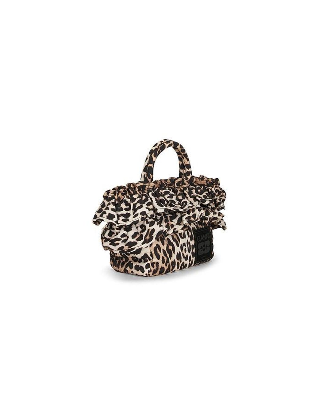 Ganni Black Mini Shopper Ruffle Print