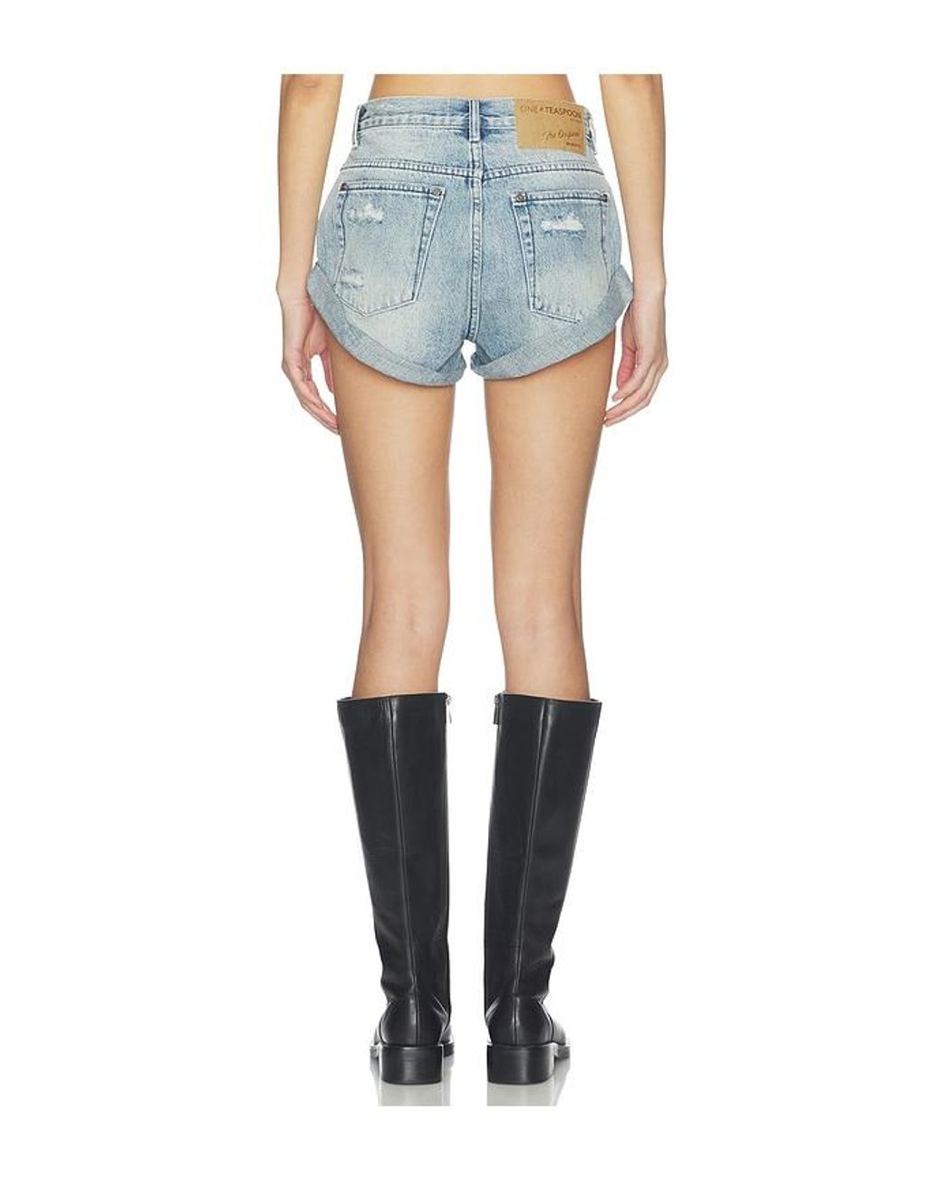 One Teaspoon Blue Messed Up Bandits Low Waist Denim Short