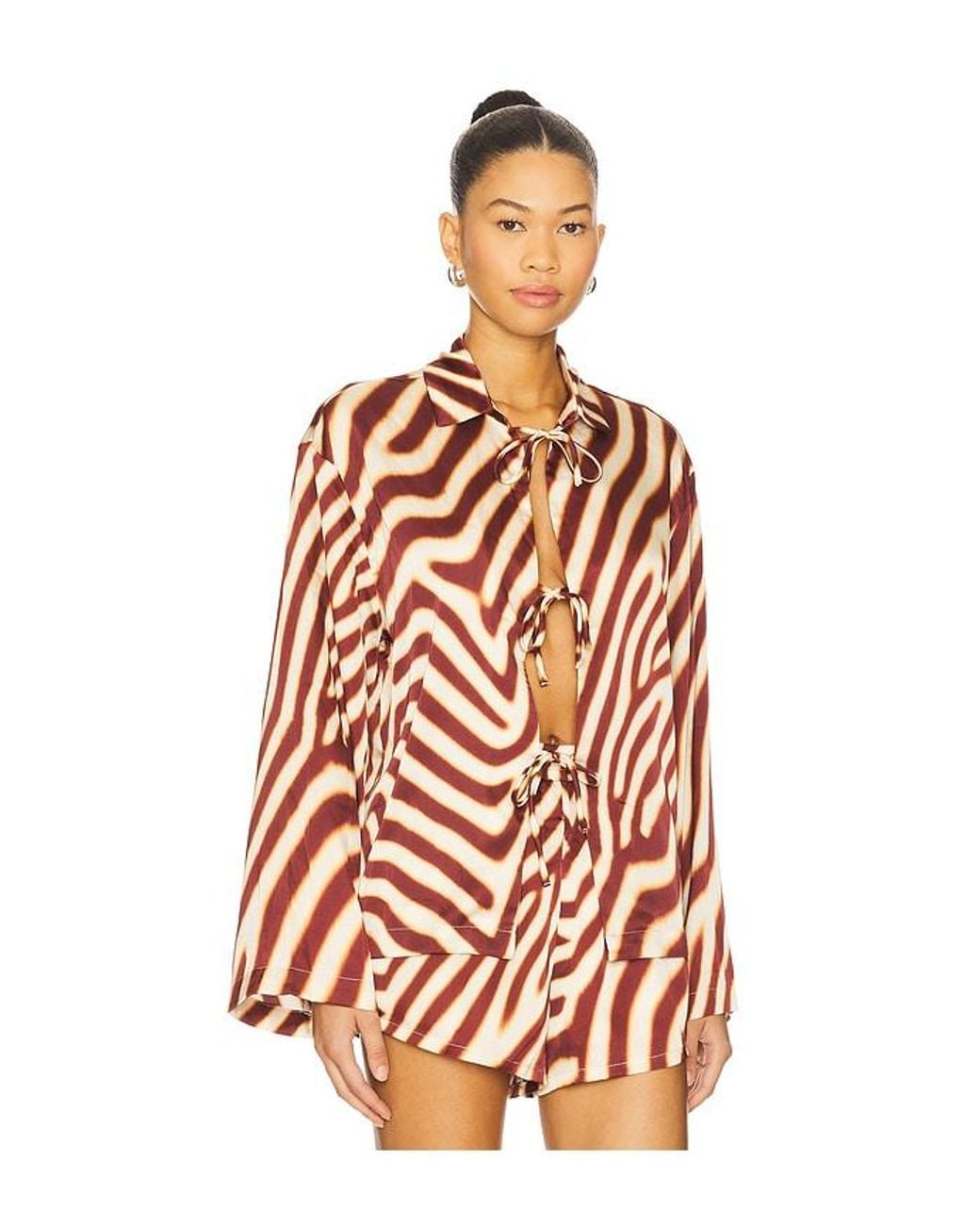Seven Wonders Multicolor Montie Tie Front Sleeved Shirt