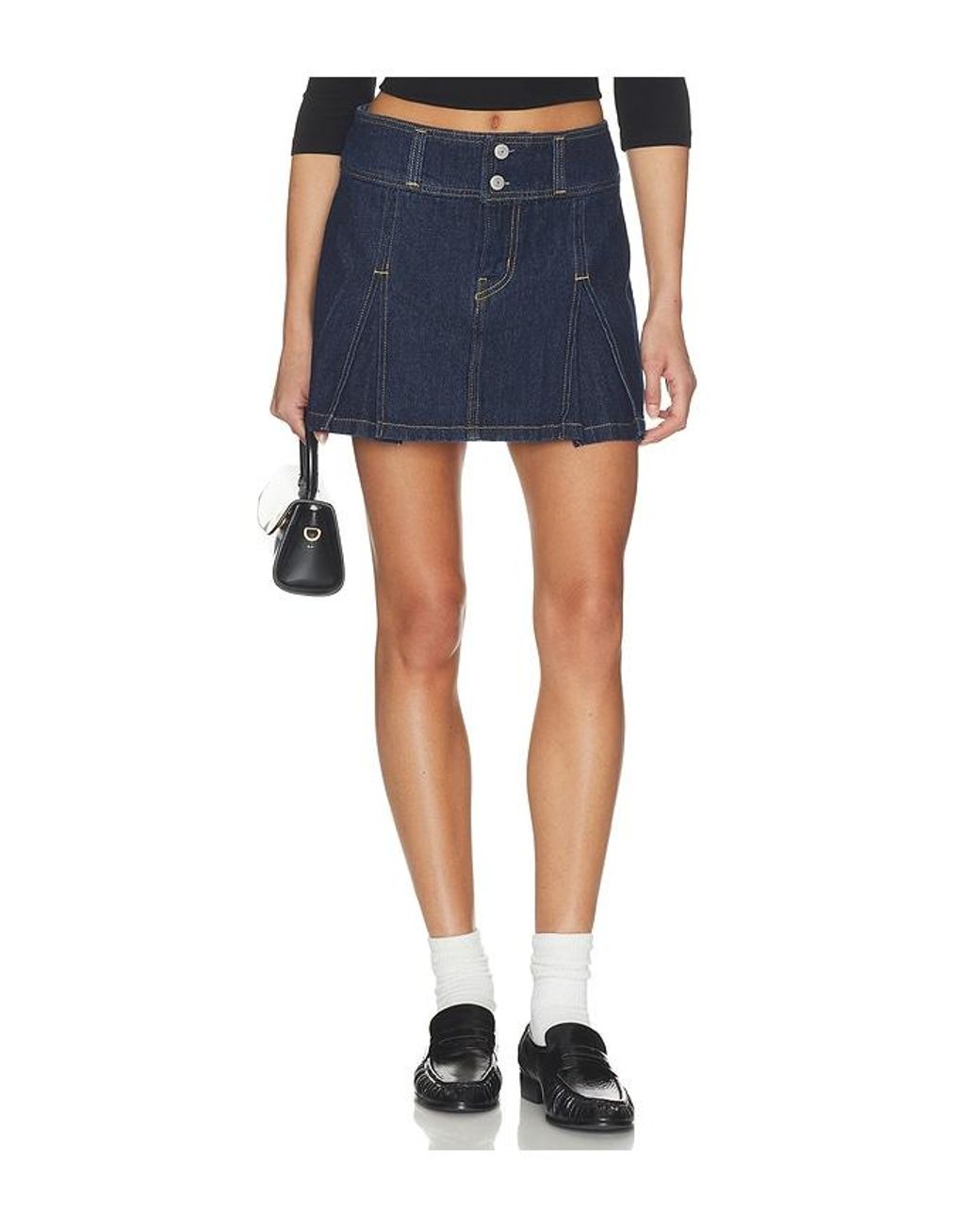 Levi's Blue Inverted Pleat Mini Skirt