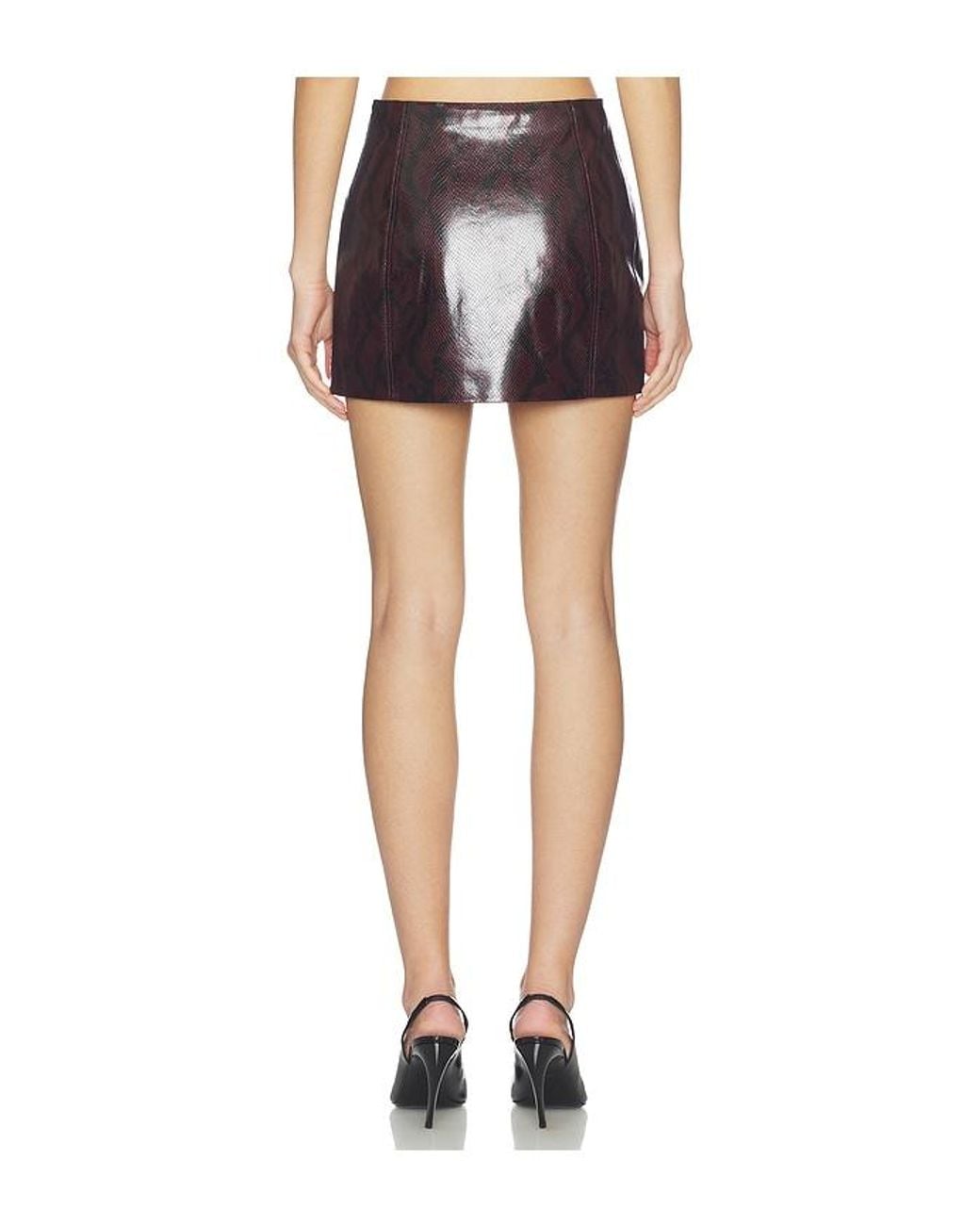 Naked Wardrobe Black Python Leather Mini Skirt