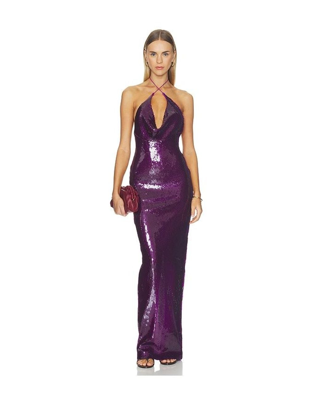 retroféte Purple Gardenia Sequin Dress