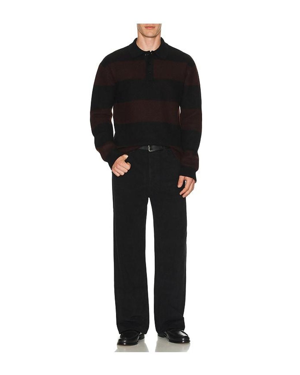NN07 Black Rugby Polo for men