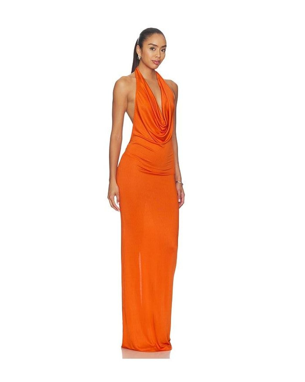 ÉTERNE Orange Gisele Maxi Dress