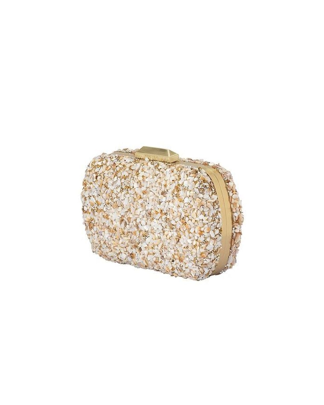 Olga Berg Natural Savannah Pebble Clutch