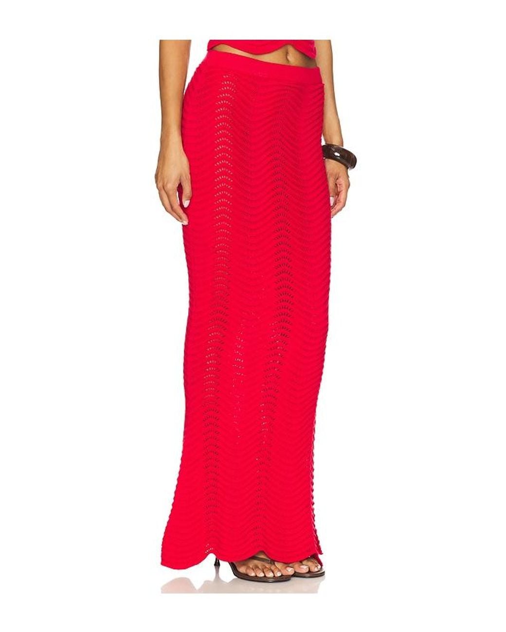 Cin Cin Red Soda Knit Maxi Skirt