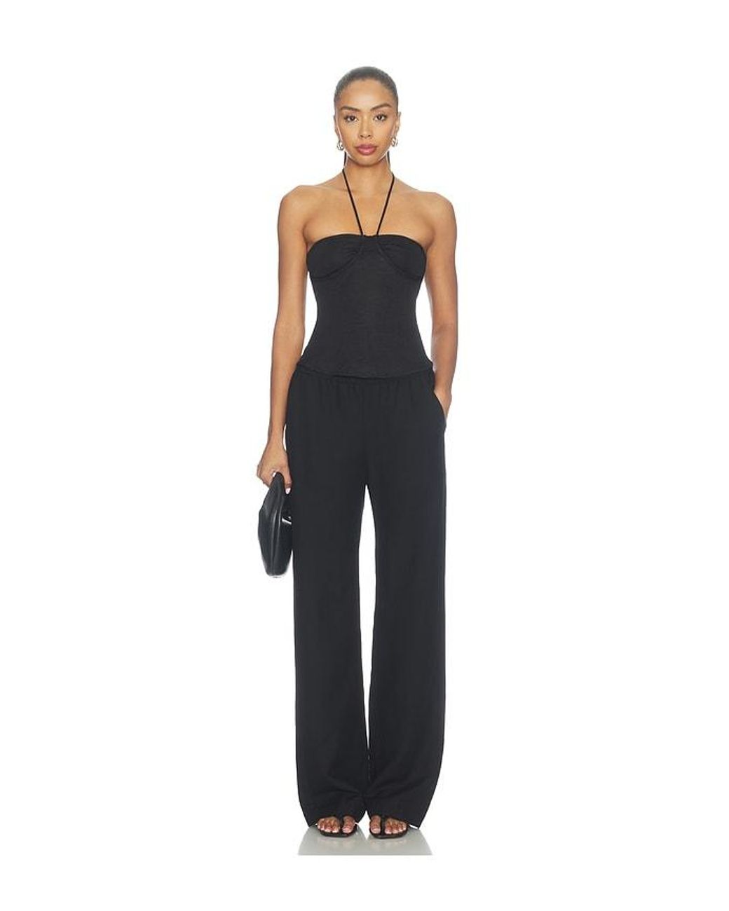 Free People Black Evening Out Halter Top