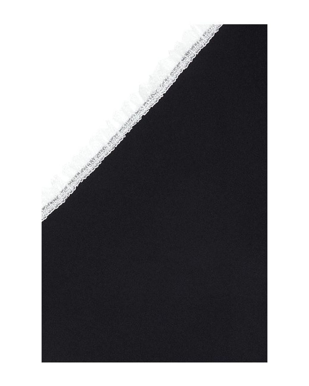 Ganni Black Wool Lace Triangular Scarf