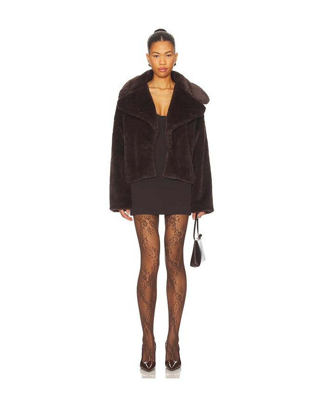 superdown Black Willow Faux Fur Coat