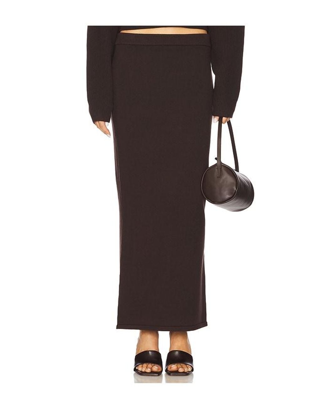 SER.O.YA Black Java Midi Skirt