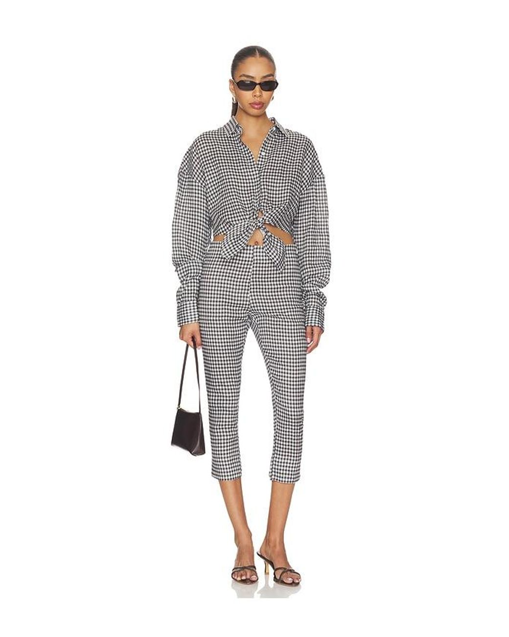 AEXAE Gray X Revolve Linen Capri Pant