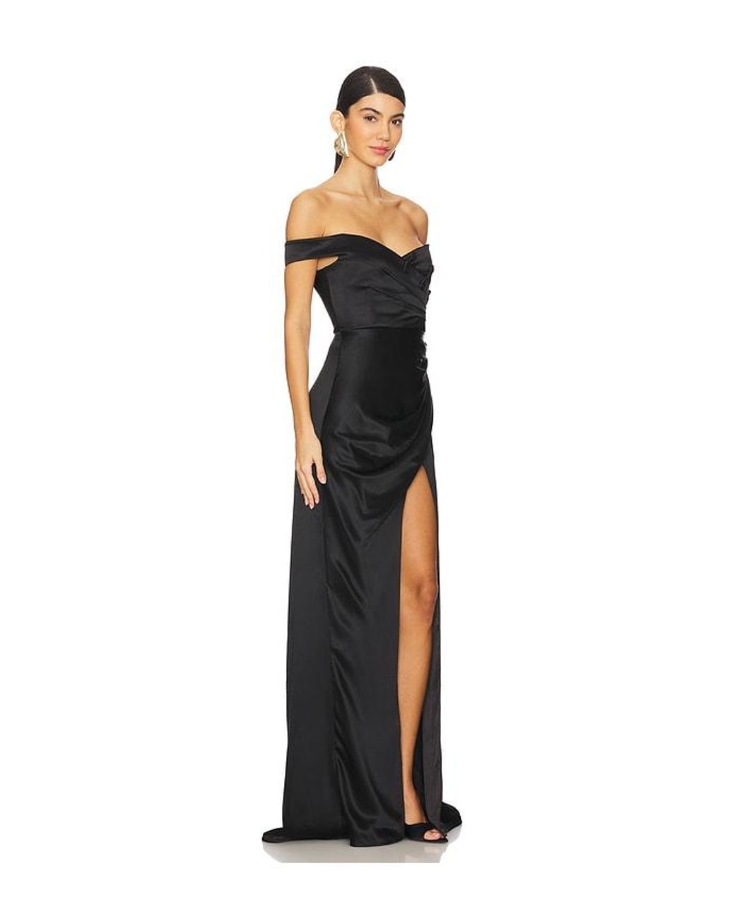 SAU LEE Black Paulina Gown