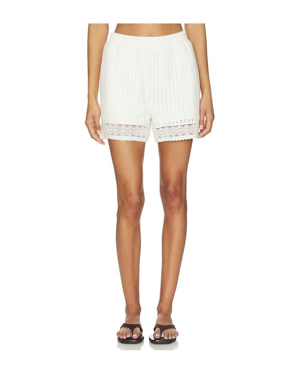 AllSaints White Elma Crochet Short