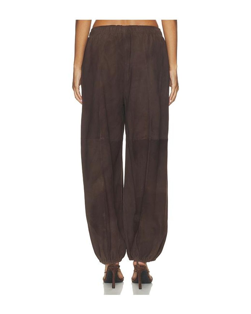 Herskind Brown Sylvia Suede Mid Waist Pants
