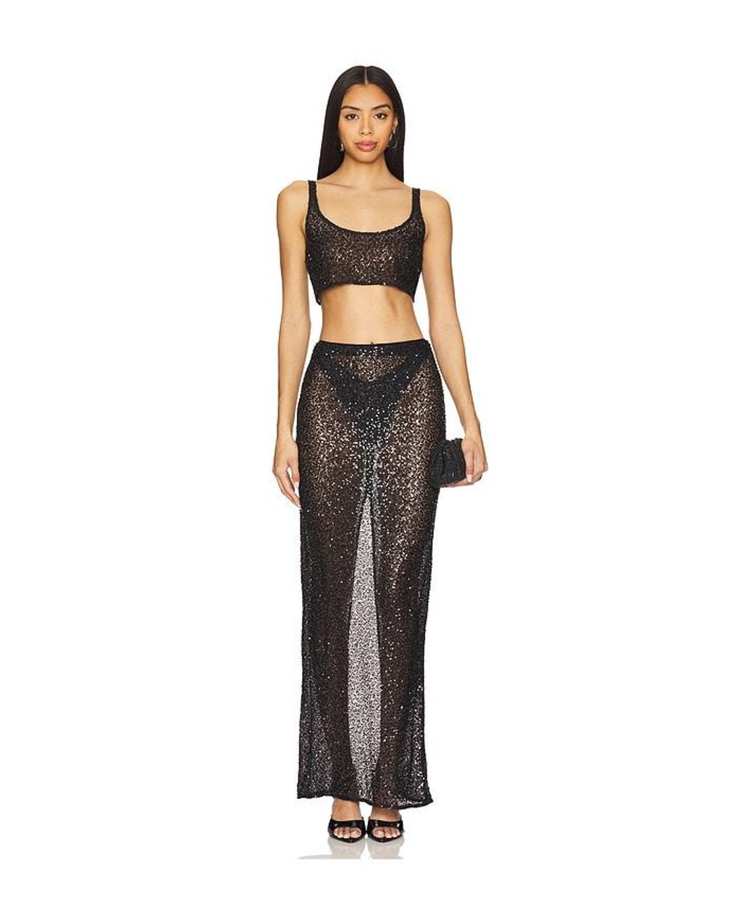 Nbd Black Shanti Maxi Skirt