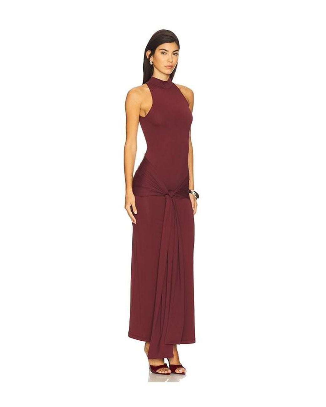 Bardot Red Isadora Maxi Tie Front Dress
