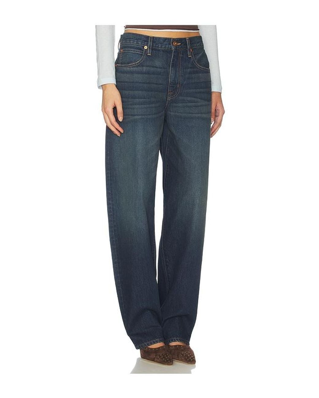 SLVRLAKE Denim Blue Ella Curve Leg Jeans