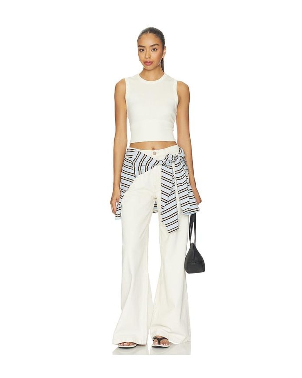 Hudson White Jodie Loose Wide Leg Jeans