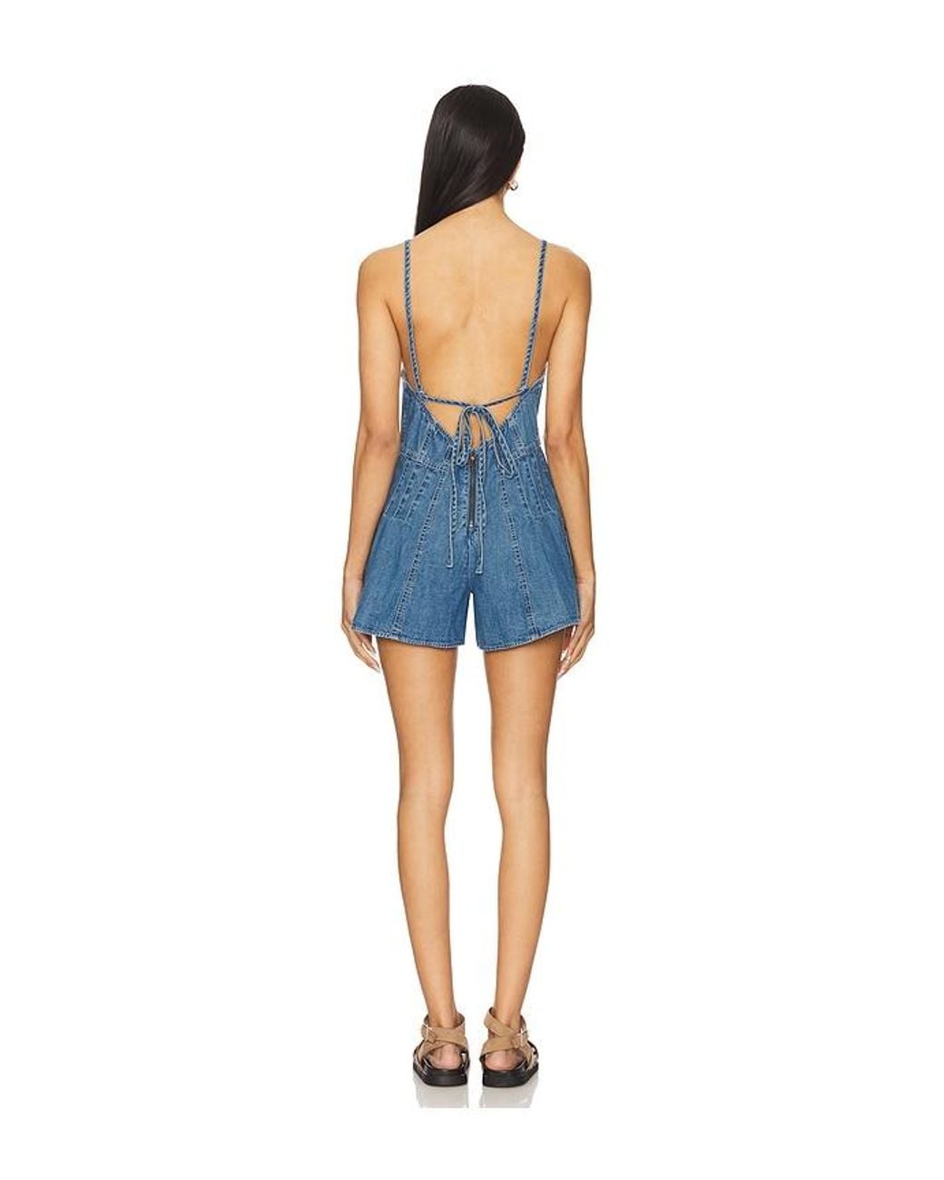 Free People Blue X We The Free Nostalgia Ultra Shortall