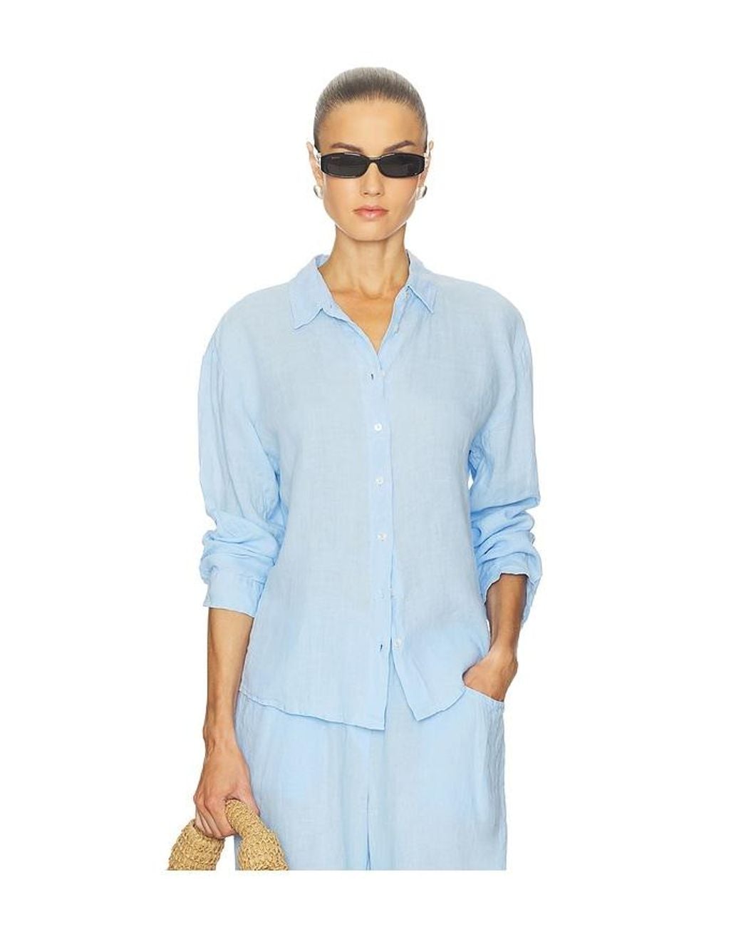Velvet By Graham & Spencer Blue Brighton Button Down Shirt