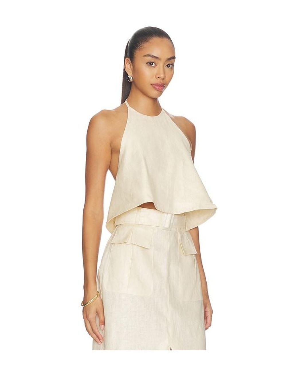 Matthew Bruch Natural Tie Halter Top