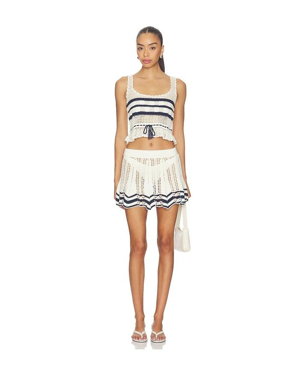 MY BEACHY SIDE White Amie Hand-Crocheted Top