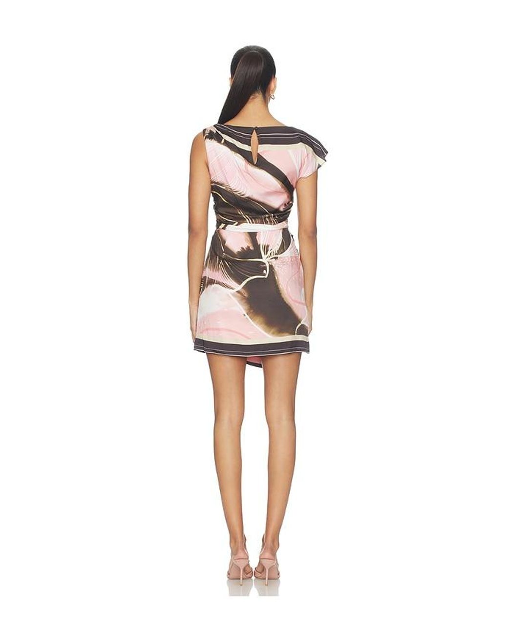 AMUR Multicolor Jovie Asymmetrical Mini Dress