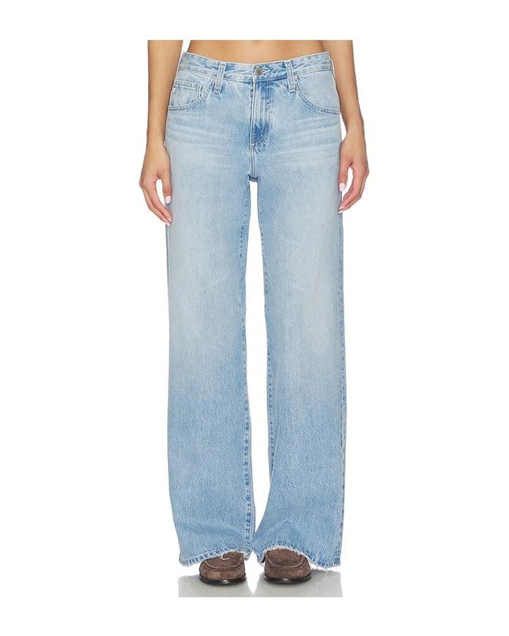 AG Jeans Blue Adria Low Rise Wide Leg Jeans