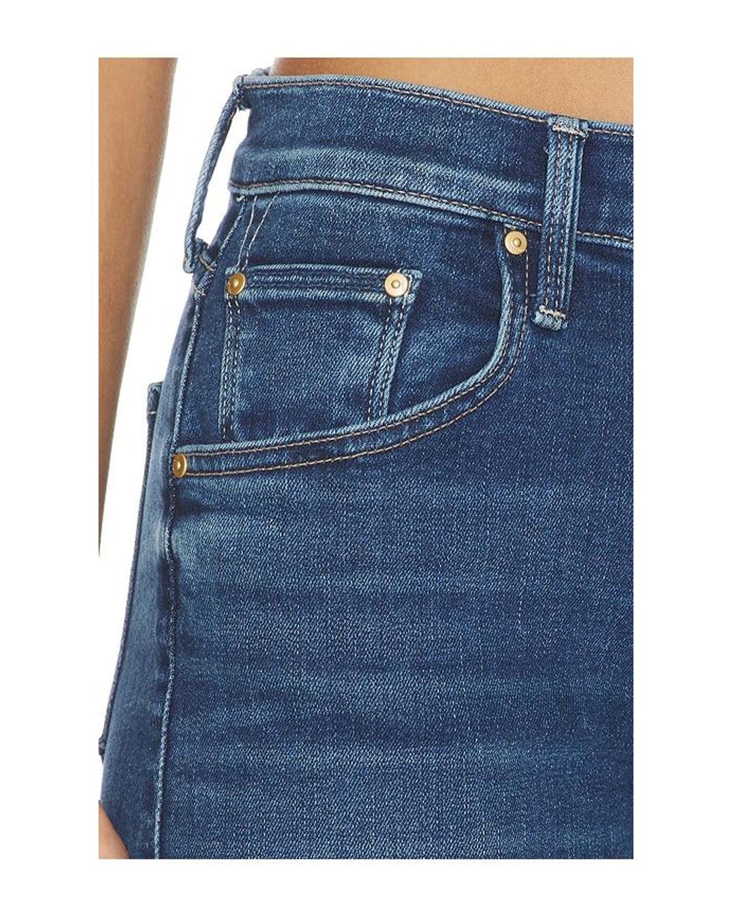Mother Blue The Newbie Ankle Fray Jeans