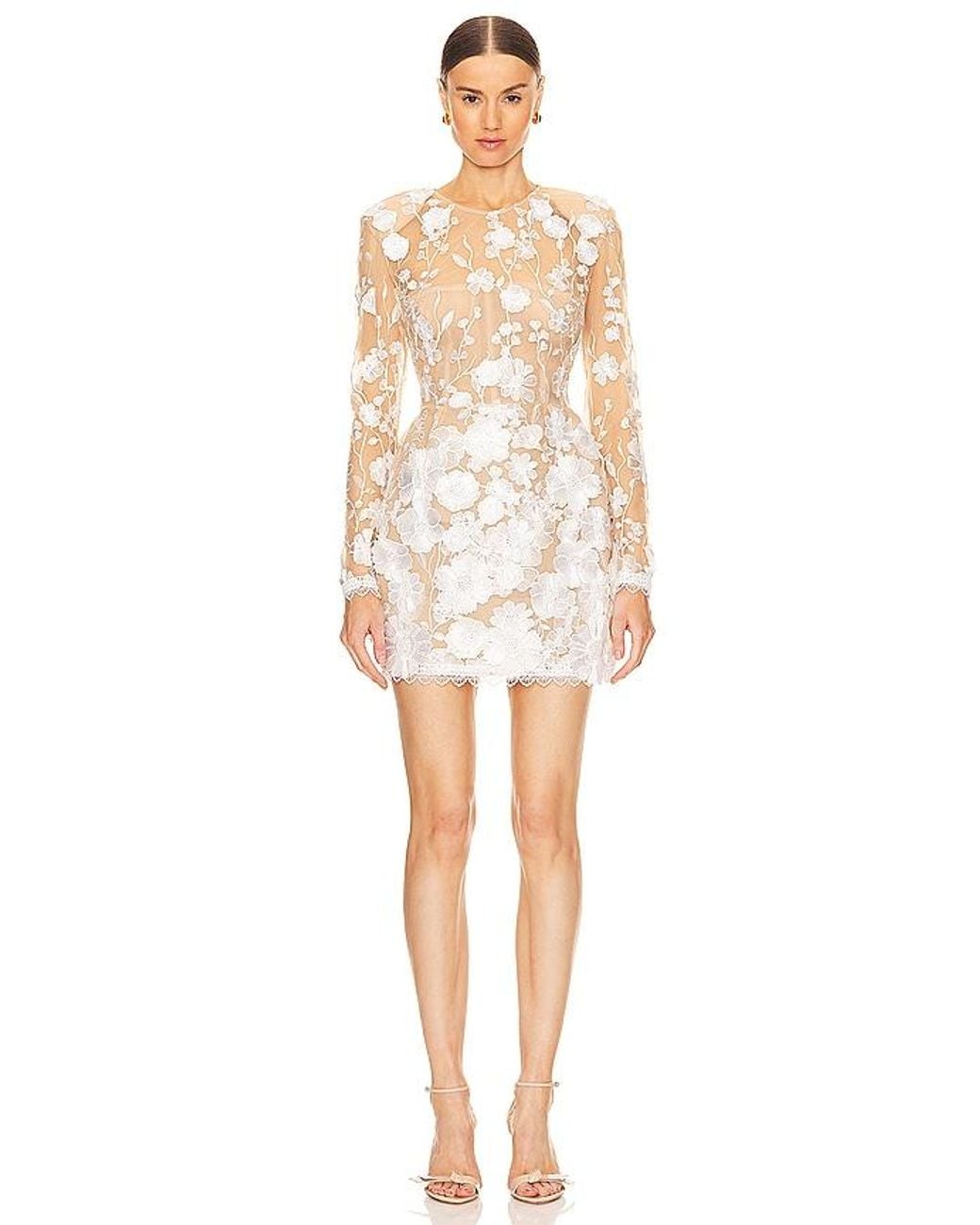 knee length dresses for ladies Bouquet Maraya in Blanc Mini Dress by Bronx and Banco – The Fitzroy main image 1