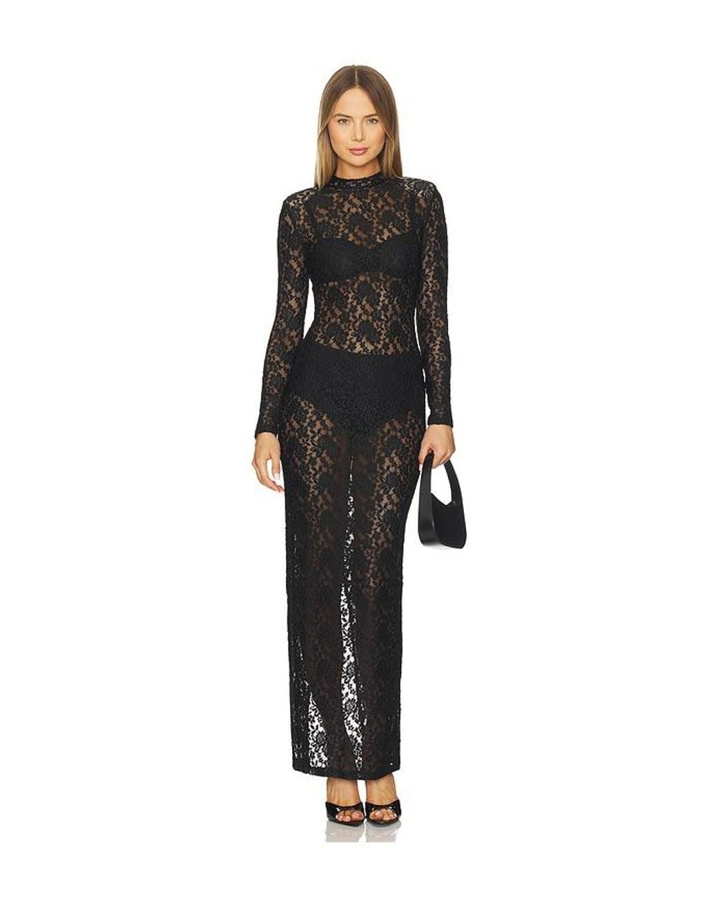 Nookie Black Roxana Long Sleeve Gown