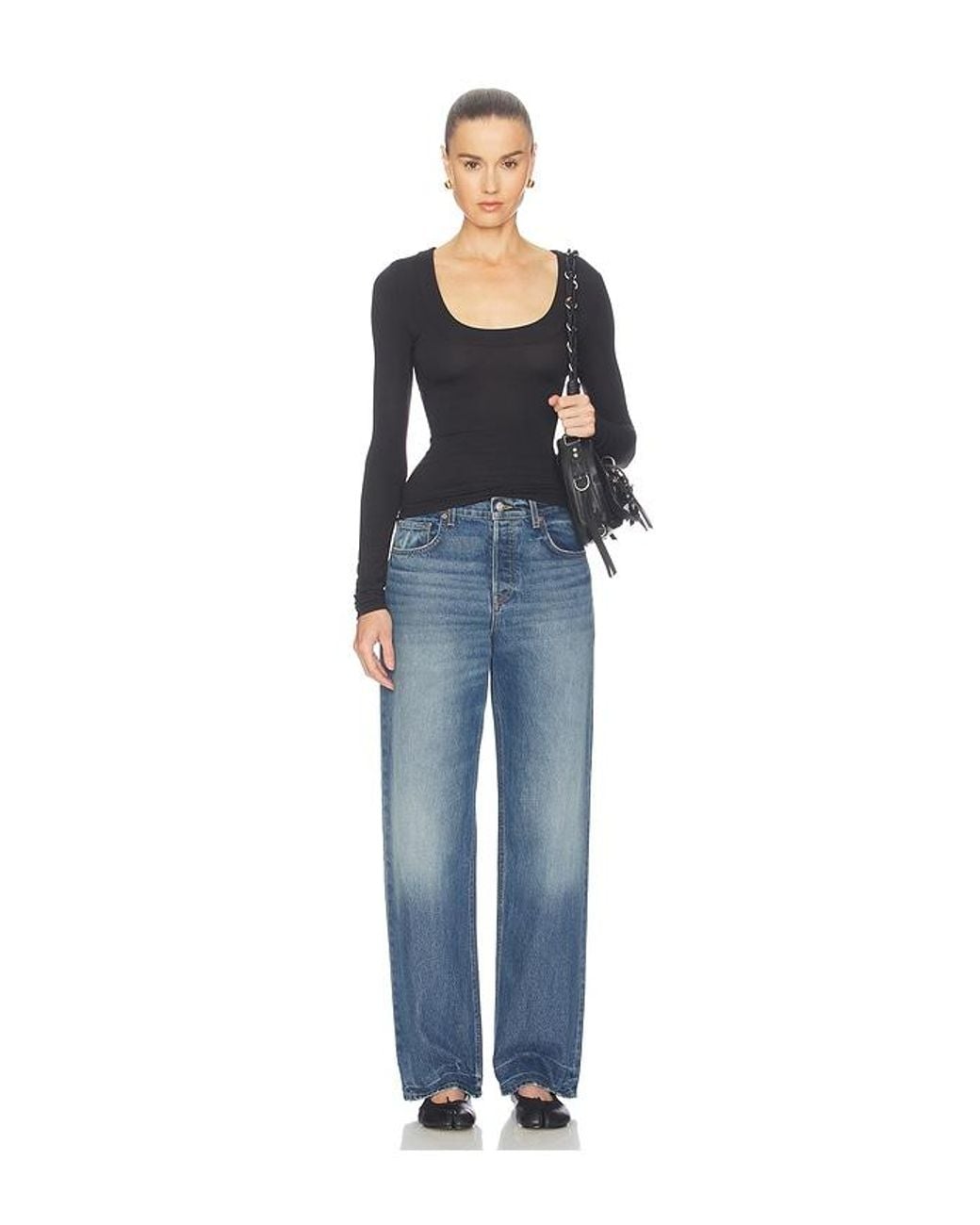 GRLFRND Blue Bella Low Rise Boyfriend