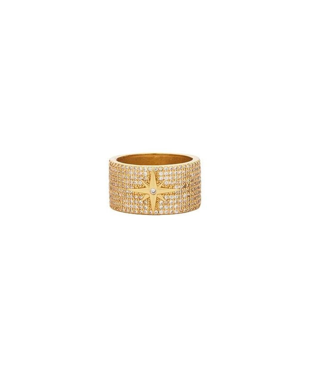 Mazin Jewels White North Star Ring