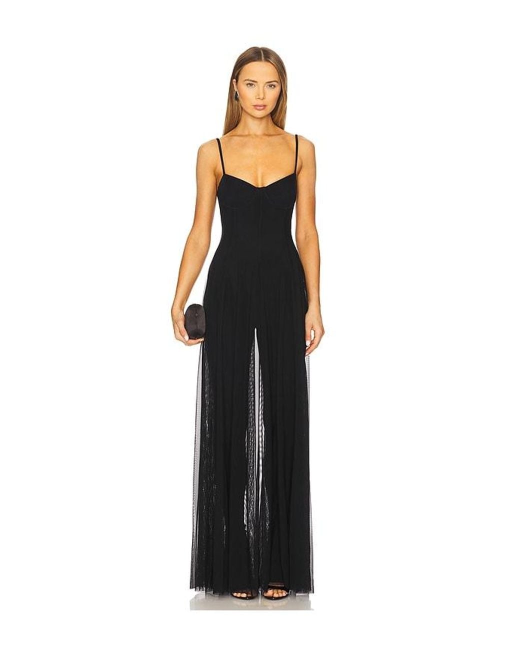 Norma Kamali Black Underwire Gown With Catsuit