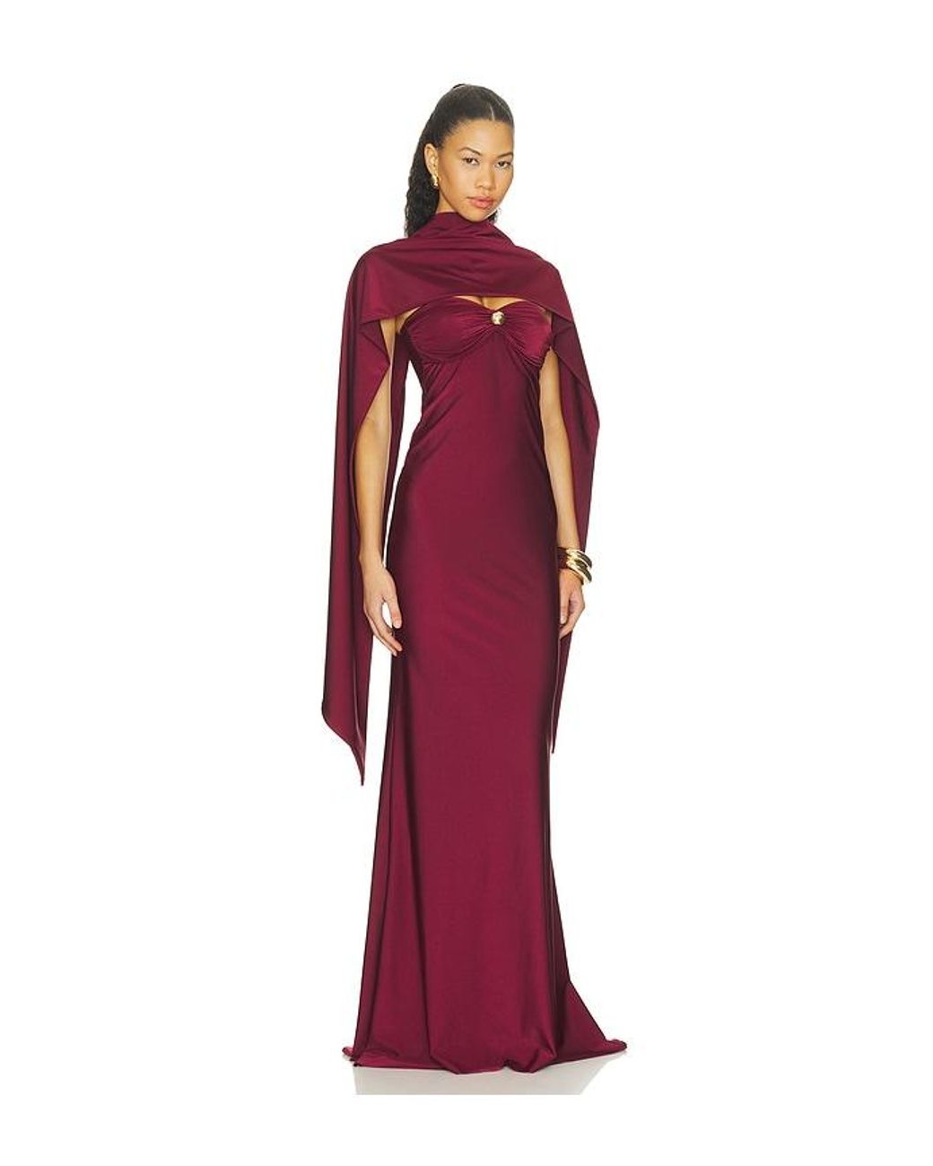 Shani Shemer Red Bella Dress With Scarf