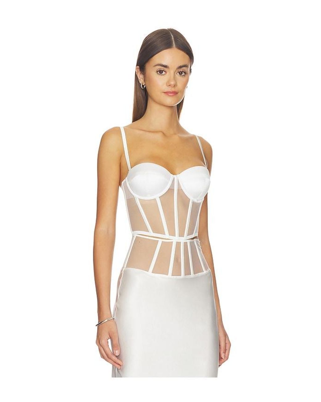 Kiki de Montparnasse White Illusion Bustier Top