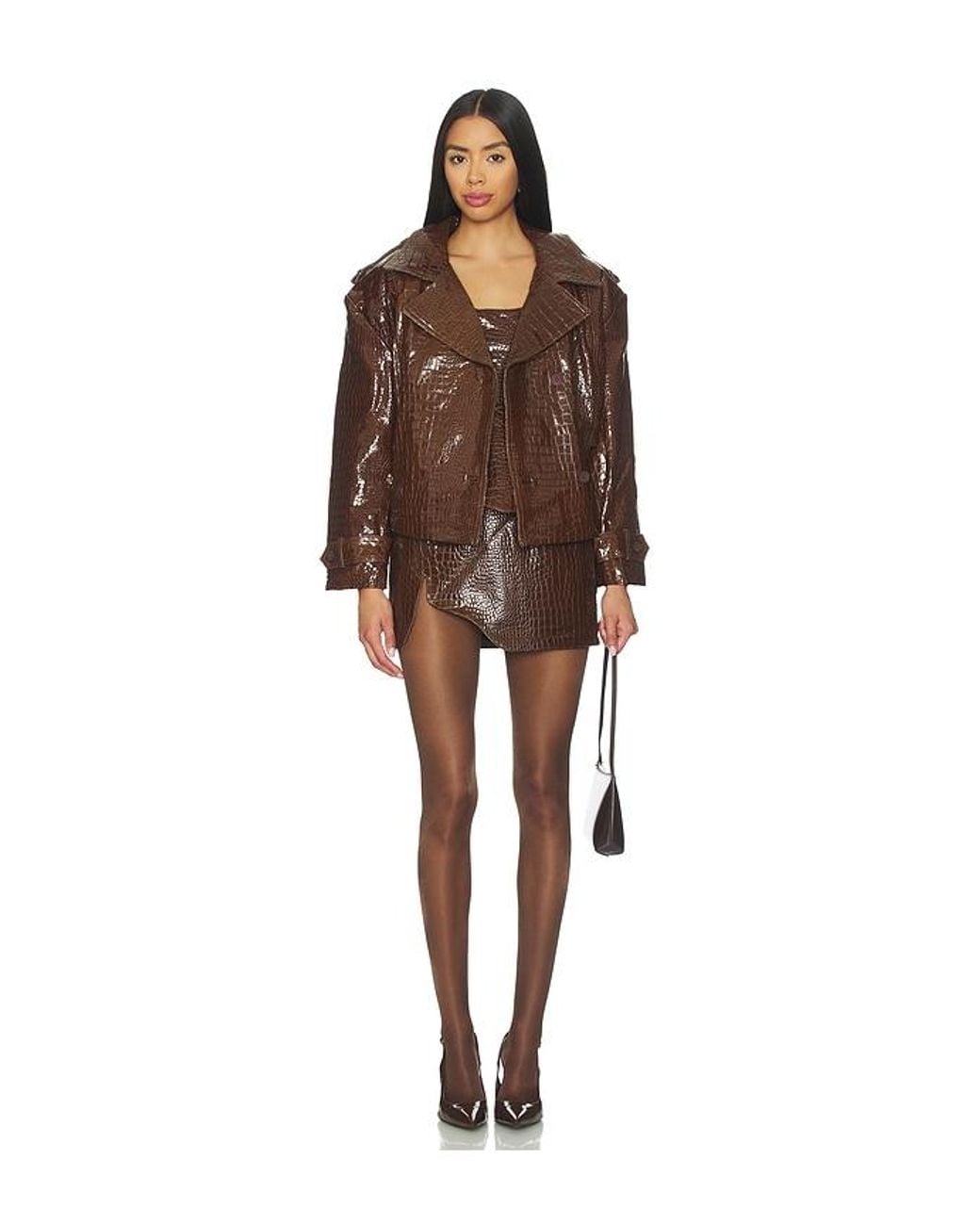 MOTHER OF ALL Brown Brooklyn Trench Leather Coat