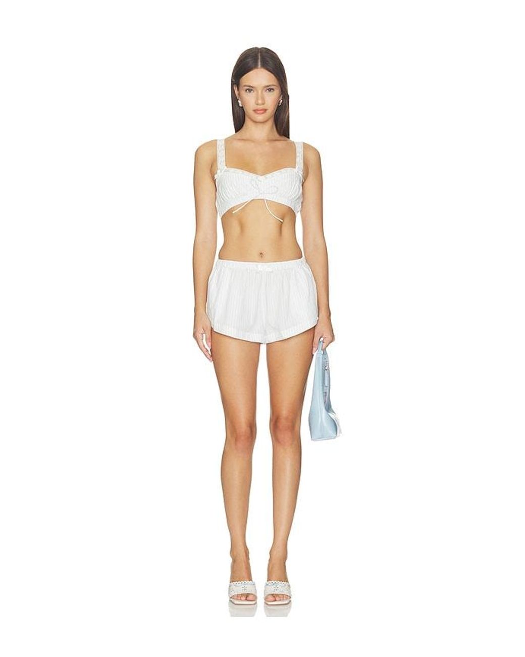 For Love & Lemons White Trixie Shorts