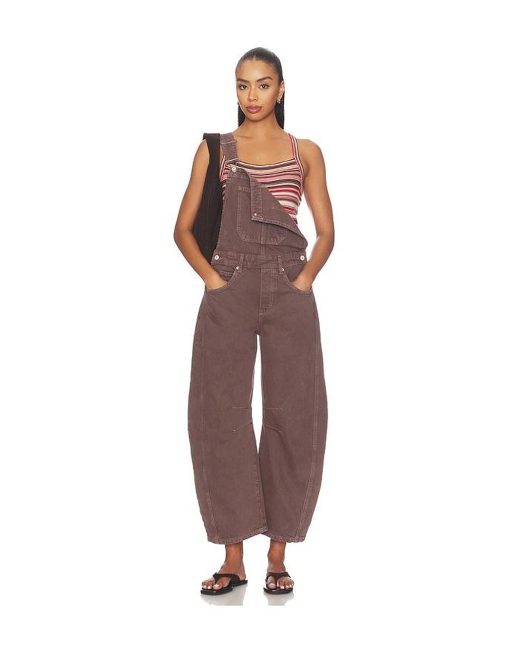 Free People Brown X We The Free Good Luck Overall