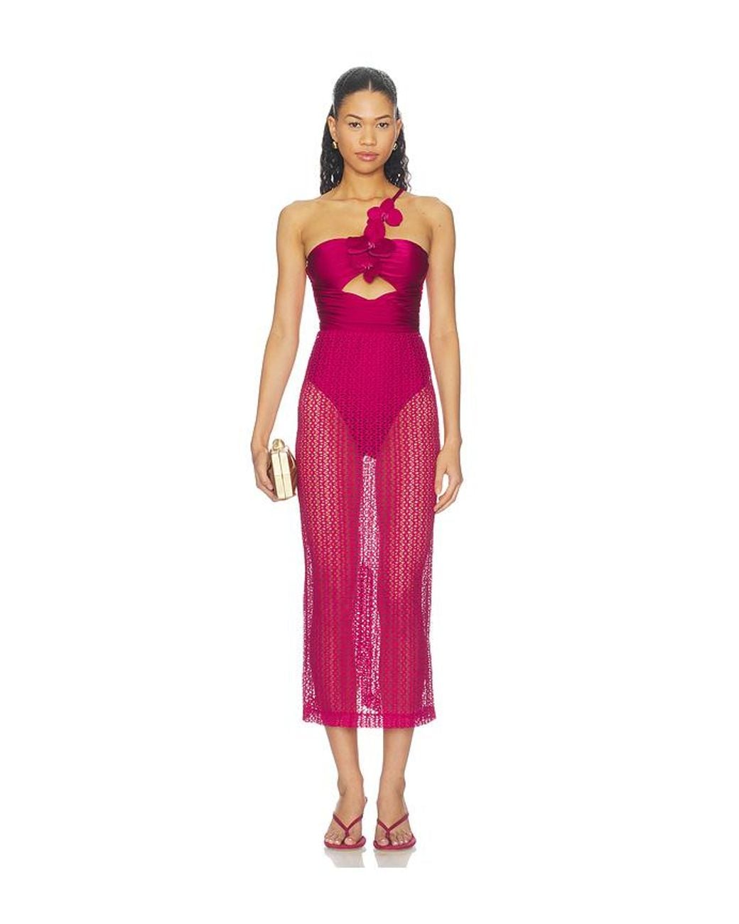 PATBO Pink Petal Midi Dress